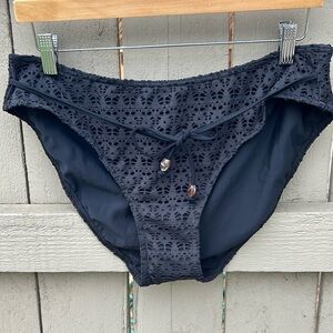 NWT Freya Black Crochet Bikini Bottom Brief Sz XL Beach Summer Pool Party Boho